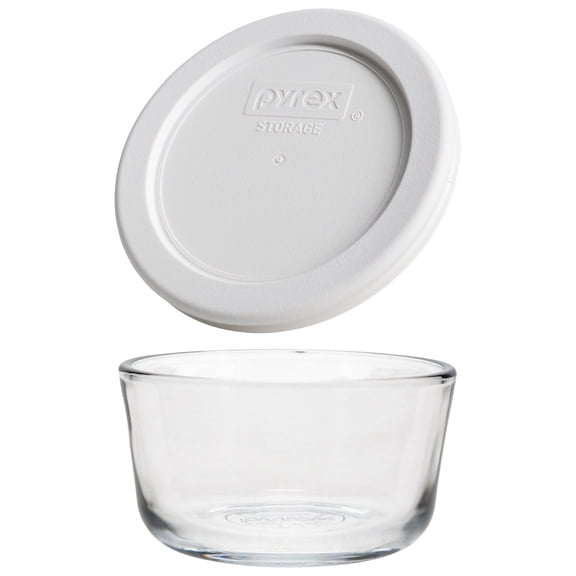 Pyrex 7202 1-Cup Glass Bowl & White Lid
