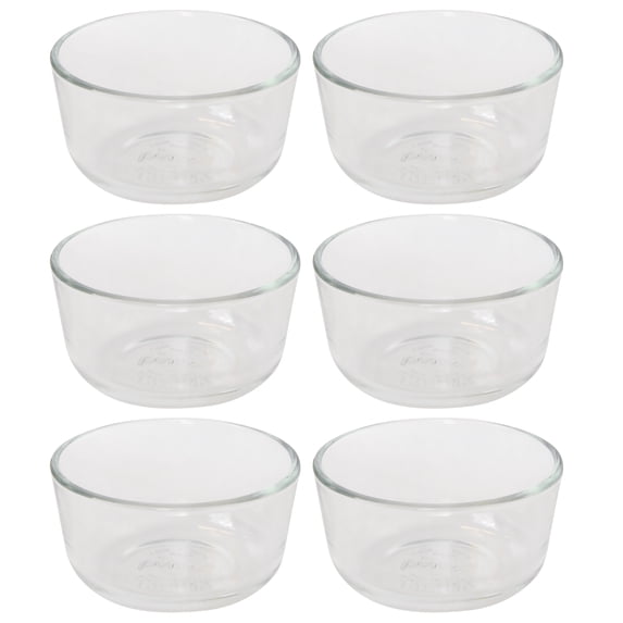 Pyrex 7202 1-Cup Round Clear Glass Food Storage Bowl (6-Pack)