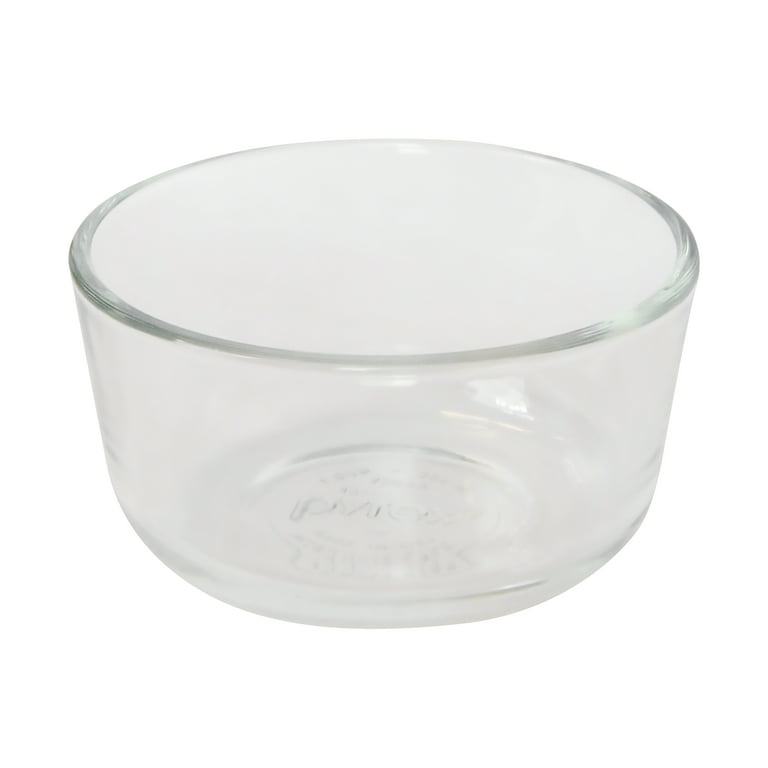 Pyrex 7202 1-Cup Clear Round Glass Food Storage Bowl and 7202-PC Bahama Sunset Orange Lid (4-Pack)