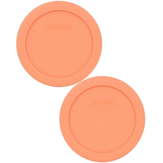 Pyrex 7202-PC Bahama Sunset Orange Plastic Replacement Storage Lid Cover (2-Pack)