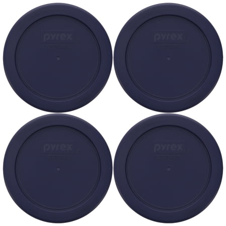 Pyrex 7202-PC Blue River Fog Round Plastic Replacement Storage Lid Cover (4-Pack)