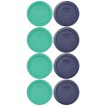 thumbnail image 1 of Pyrex 7202-PC Blue and Green Plastic Round Replacement Lids (4-Pack), 1 of 5