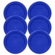 Pyrex 7202-PC Cadet Blue Round Food Storage Replacement Lid Cover (6-Pack)