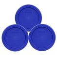 thumbnail image 1 of Pyrex 7202-PC Cadet Blue Round Plastic Food Storage Replacement Lid Cover (3-Pack), 1 of 3