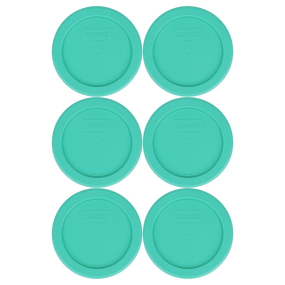 Pyrex 7202-PC Green Round Plastic Replacement Lid Cover , 4" L x 4" W x 0.5" H ,(6-Pack)