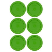 Pyrex 7202-PC Lawn Green Round Plastic Food Storage Replacement Lid (6-Pack)