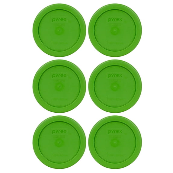 Pyrex 7202-PC Lawn Green Round Plastic Food Storage Replacement Lid (6-Pack)