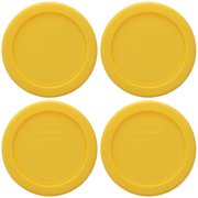 Pyrex 7202-PC Meyer Lemon Yellow Round Plastic Replacement Storage Lid (4-Pack)