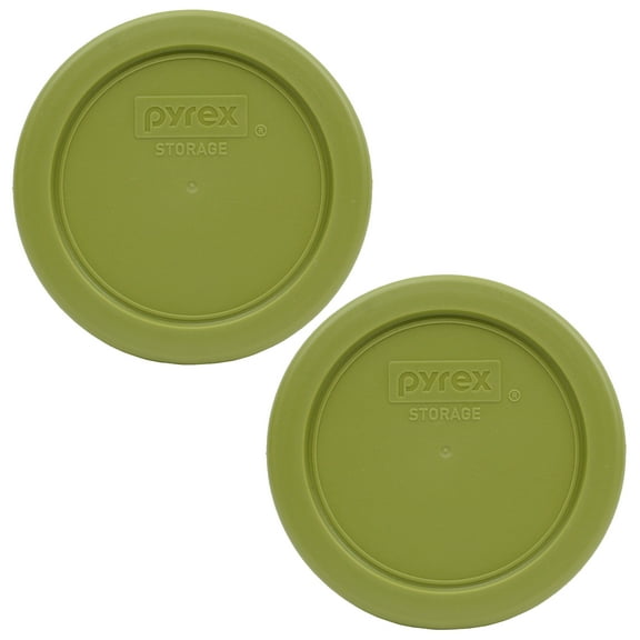 Pyrex 7202-PC Olive Green Round Plastic Replacement Lid Cover (2-Pack)