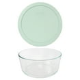 thumbnail image 1 of Pyrex 7203 7-Cup Round Glass Food Storage Bowl with 7402-PC Muddy Aqua Plastic Lid, 1 of 5