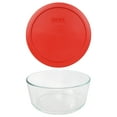 thumbnail image 1 of Pyrex 7203 Round 7-Cup Glass Storage Bowl and 7402-PC Poppy Red Plastic Lid Cover, 1 of 1