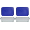 thumbnail image 1 of Pyrex 7210 3-Cup Glass Storage Dish and 7210-PC Cadet Blue Plastic Lid (2-Pack), 1 of 6