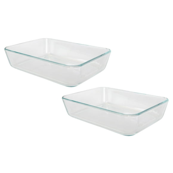 Pyrex 7210 3-Cup Rectangle Clear Glass Baking and Storage Dish (2-Pack)