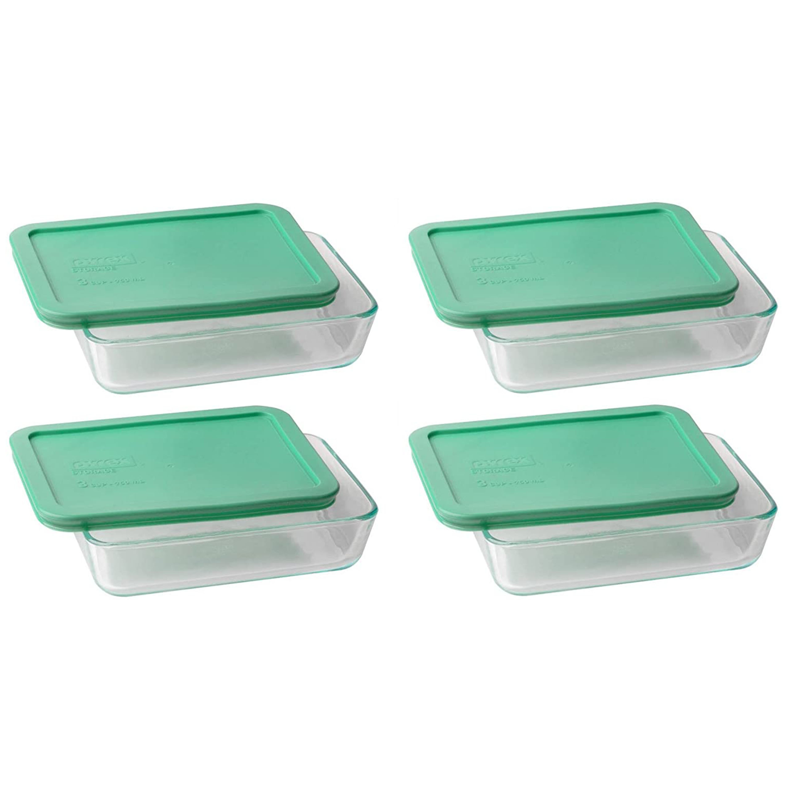 Pyrex Replacement Lid 7210PC Light Green Rectangle Cover (4Pack) for