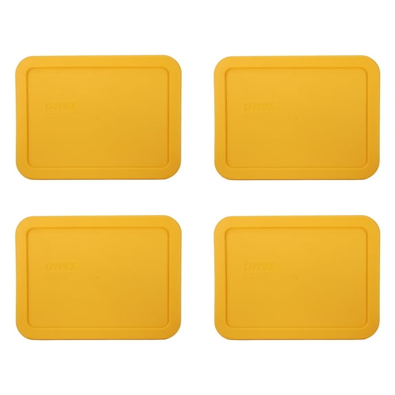 Pyrex 7210-PC 3-Cup Lemon Drop Yellow Food Storage Replacement Lid (4-Pack)