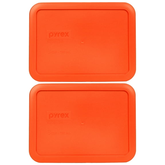 Pyrex 7210-PC 3-Cup Pumpkin Orange Replacement Storage Lid (2-Pack)