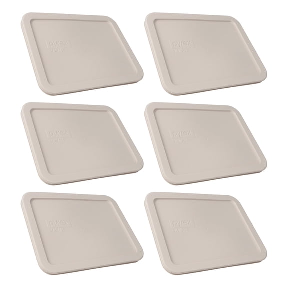 Pyrex 7210-PC 3-Cup Warm Stone Gray Food Storage Replacement Lid (6-Pack)