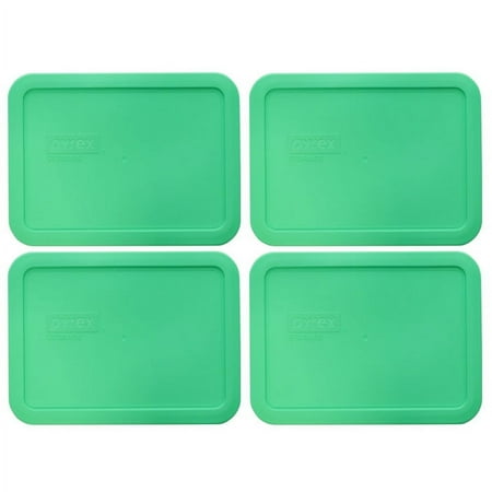 Pyrex 7210-PC Bright Green Plastic Storage Replacement Lid Cover (4-Pack)
