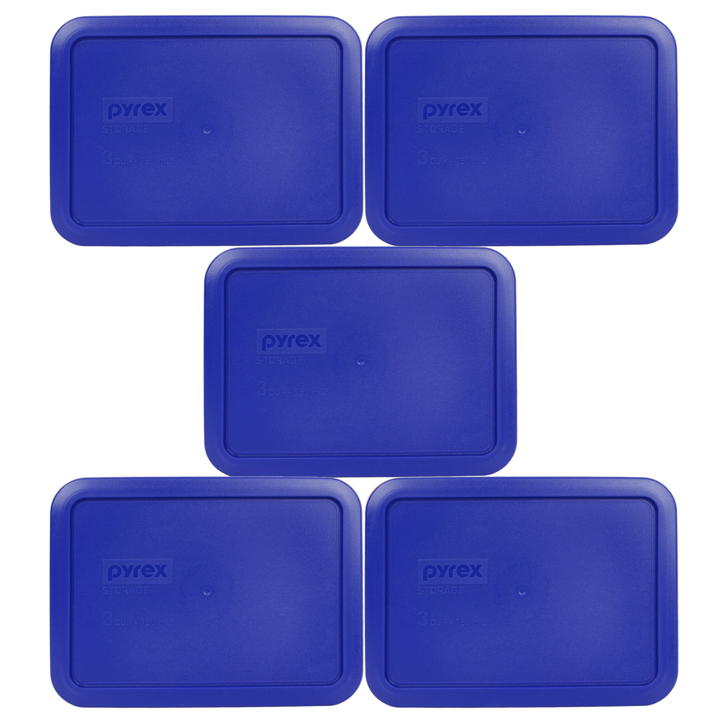 Pyrex 7210PC Cadet Blue Plastic Storage Replacement Lid Cover (5Pack