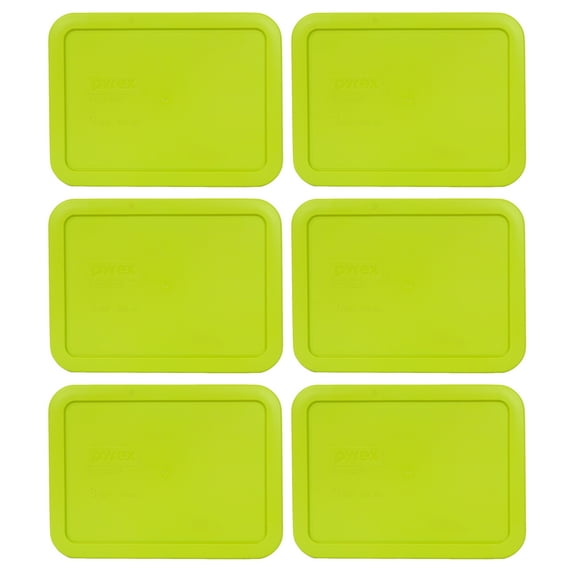 Pyrex 7210-PC Edamame Green Rectangle Replacement Storage Lid Cover (6-Pack)