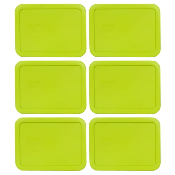 Pyrex 7210-PC Edamame Green Rectangle Replacement Storage Lid Cover (6-Pack)