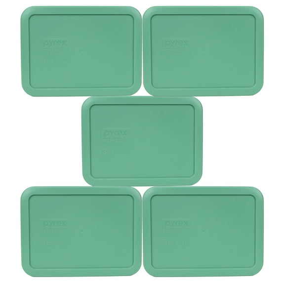 Pyrex 7210-PC Light Green Rectangle Plastic Food Storage Replacement Lid (5-Pack)