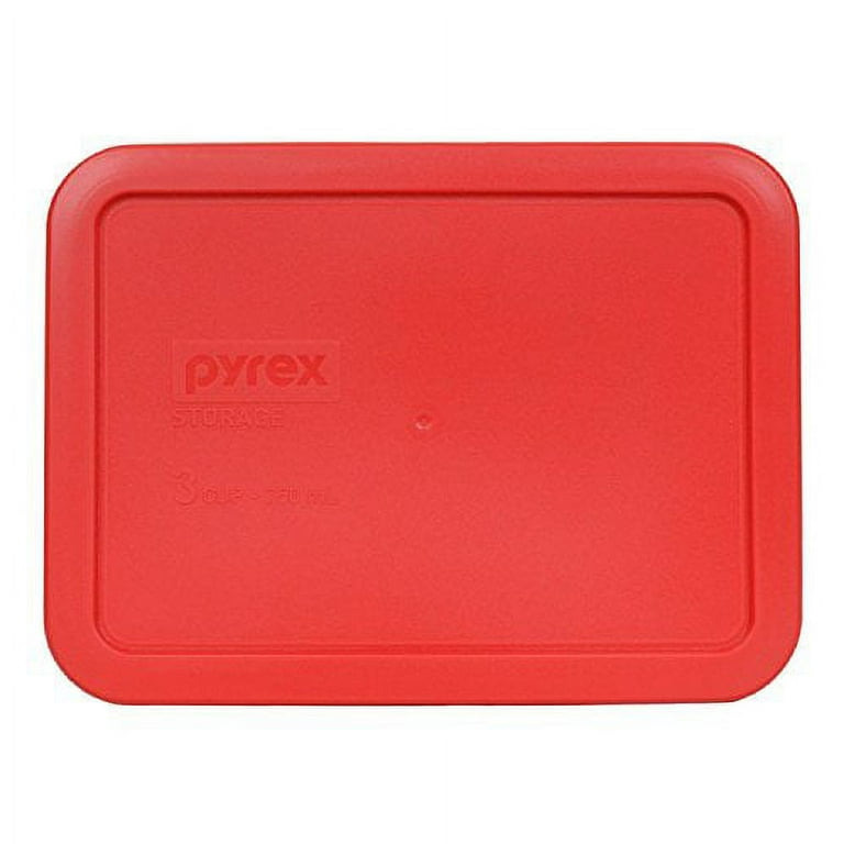 Pyrex 7210-PC Rectangle Red 3 Cup Storage Lid for Glass Dish (2