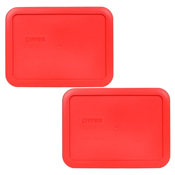 Pyrex 7210-PC (3-Cup) Red Replacement Lids (2-Pack)