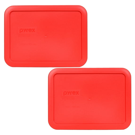 Pyrex 7210-PC Red Rectangle Plastic Replacement Storage Lid Cover (2-Pack)