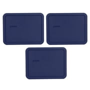 Pyrex 7211-PC Blue Rectangle Plastic Food Storage Replacement Lid (3-Pack)