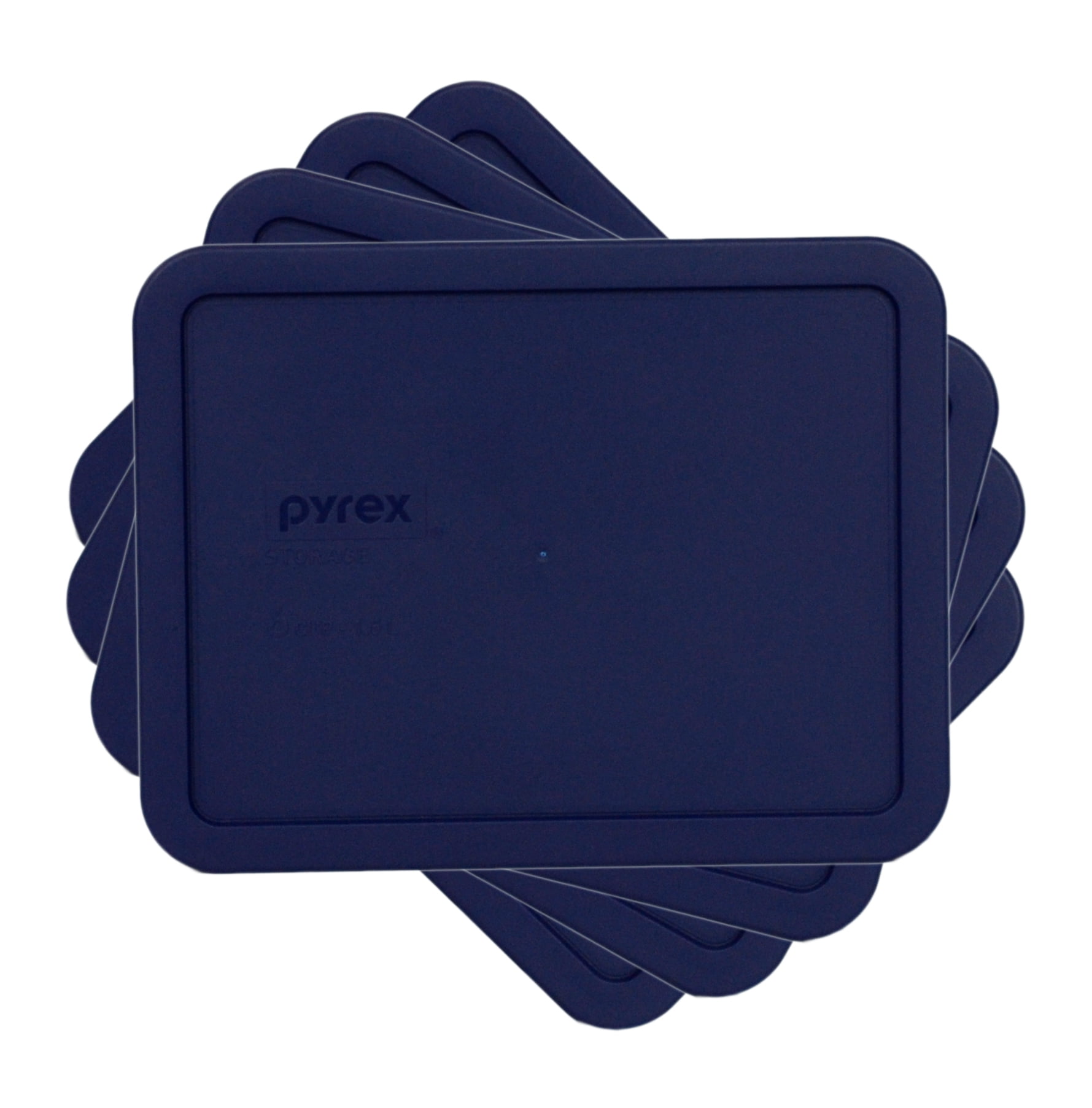 Pyrex 6-cup 7211 Rectangle Glass Food Storage Containers with Blue Plastic  Lids - 4 Pack Made in the USA