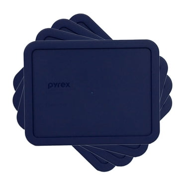 Pyrex 7211-PC Blue Rectangle Plastic Storage Replacement Lid Cover (4-Pack)