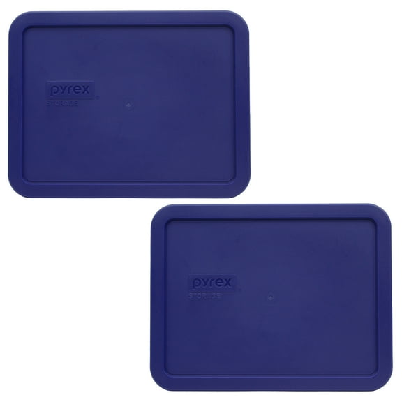 Pyrex 7211-PC Navy Blue Rectangular Food Storage Replacement Lid Cover (2-Pack)