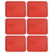 Pyrex Replacement Lids Set - 6-Piece Red Plastic Lids For 3, 6 & 11 Cup Glass Dishes