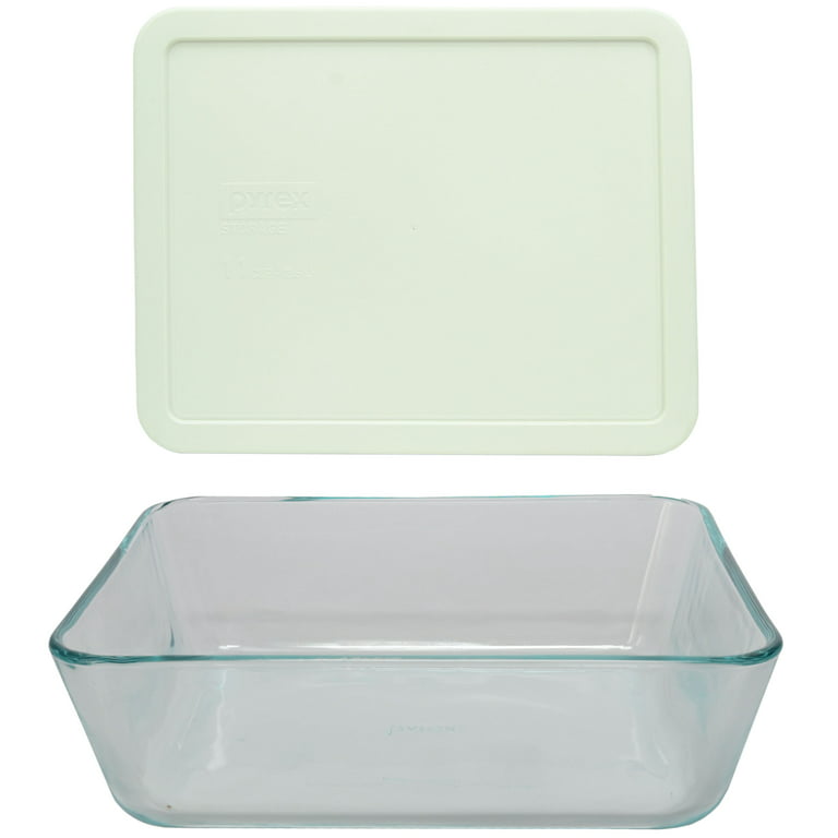 Pyrex 7212 11-Cup Glass Food Storage Dish with 7212-PC White Plastic Lid  Cover (4-Pack) 