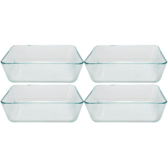 Pyrex 7212 11-Cup Rectangle Clear Glass Baking and Storage Dish (4-Pack)
