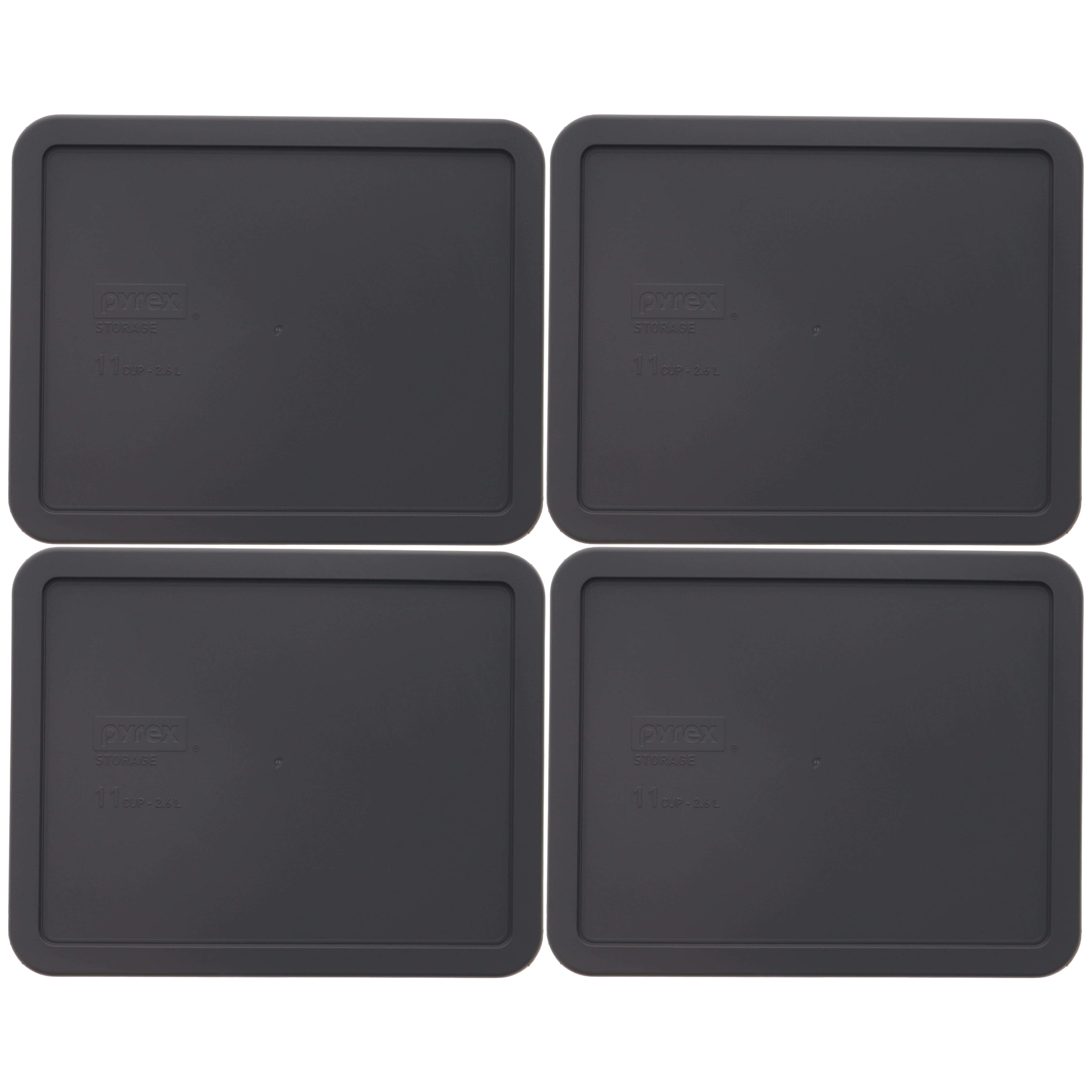 Pyrex 7212-PC 11-Cup Puddle Gray Replacement Food Storage Lid (4-Pack ...