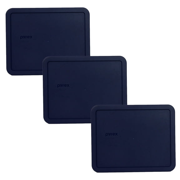 Pyrex 7212-PC Blue Rectangle Plastic Storage Replacement Lid Cover (3-Pack)