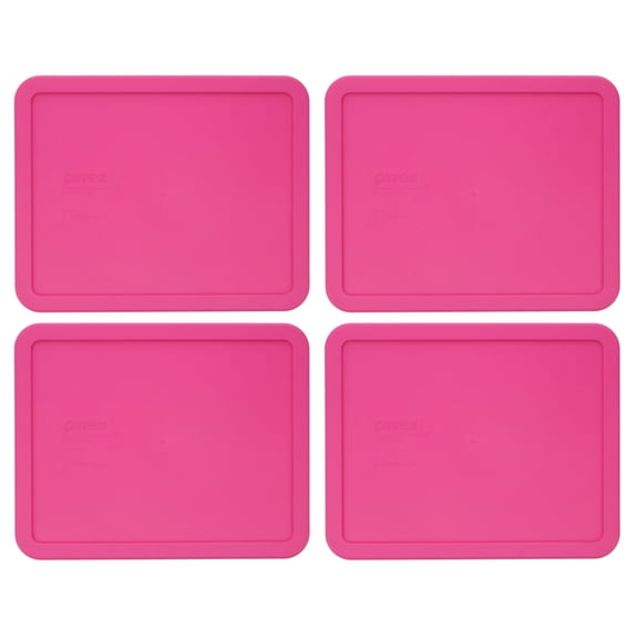 Pyrex 7212-PC Pink Rectangle Food Storage Replacement Lid Cover (4-Pack)