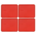 thumbnail image 1 of Pyrex 7212-PC Red Rectangle Food Storage Replacement Lid Cover (2-Pack)), 1 of 2