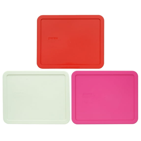 Pyrex 7212-PC Red, White, and Pink Food Storage Replacement lid Covers