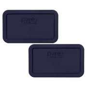 Pyrex 7214-PC Blue Rectangle 4.8 Cup Food Storage Replacement Lid Cover (2-Pack)