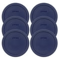 thumbnail image 1 of Pyrex 7401-PC Blue Round Plastic Storage Replacement Lid Cover (6-Pack), 1 of 2
