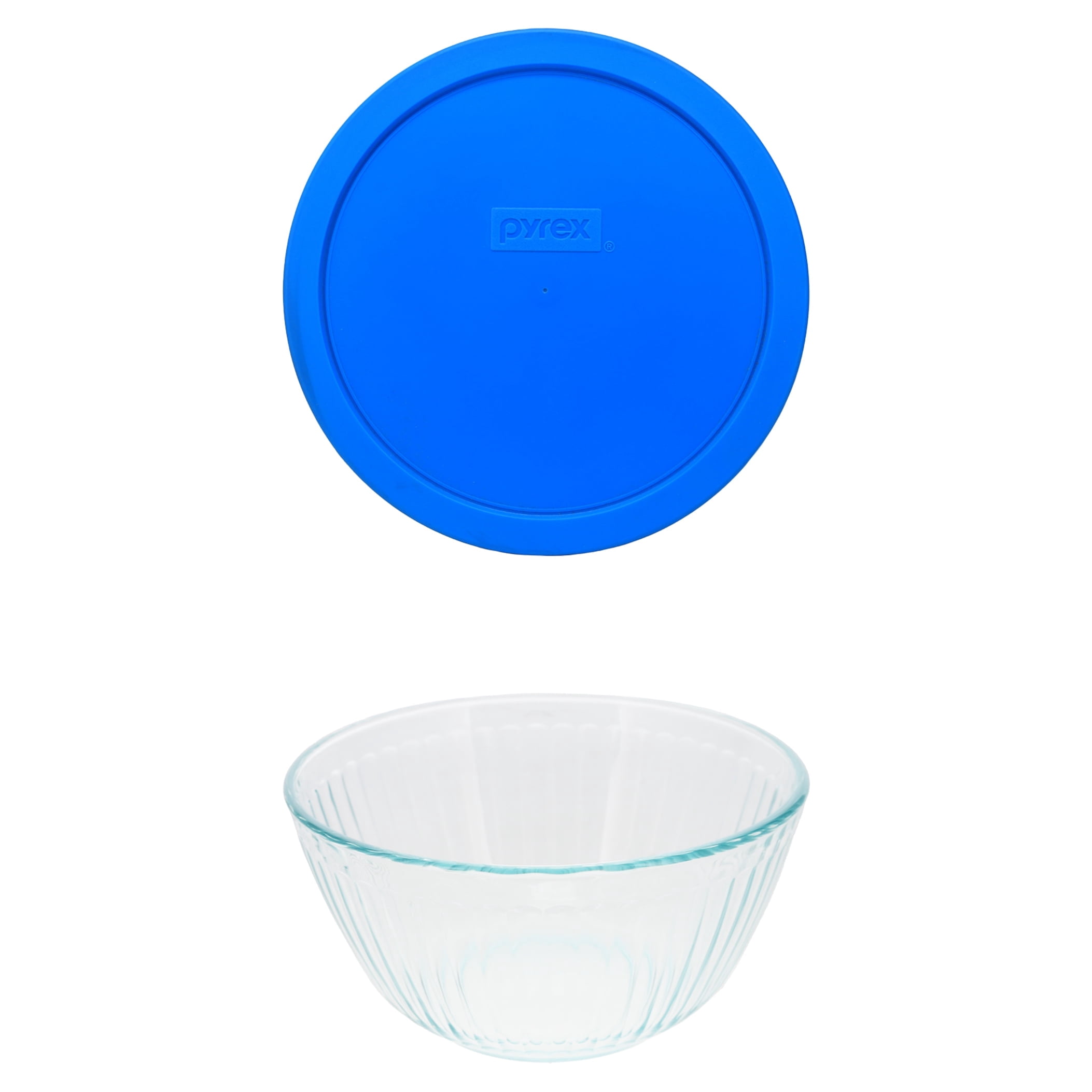 Pyrex 7402 6-Cup Sculpted Glass Mixing Bowl and 7402-PC 6/7-Cup Marble ...