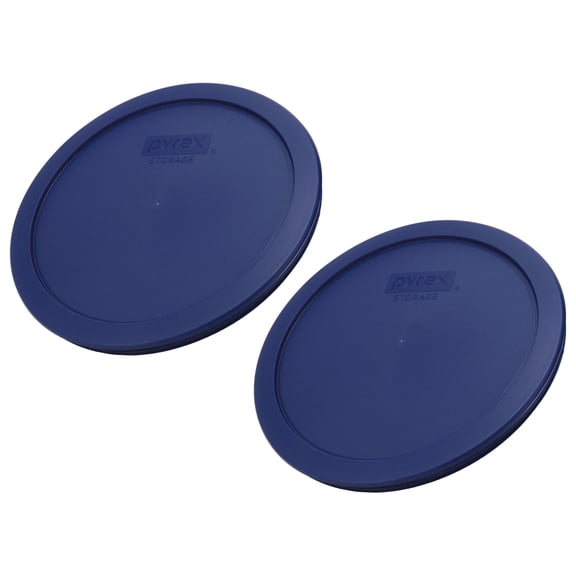 Pyrex 7402-PC Blue Food Storage Replacement Lid (This Lid Fits the Pyrex 7402 6-Cup SCULPTED MIXING BOWL and 7203 7-Cup Glass Bowl) (2-Pack)