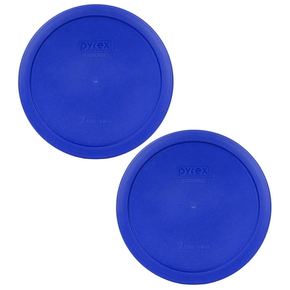 Pyrex 7402-PC Cadet Blue Plastic Round Food Storage Replacement Lid (2-Pack)