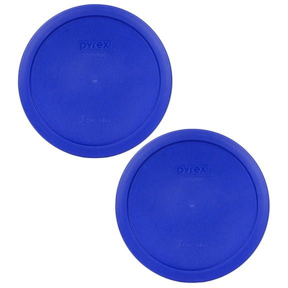 Pyrex 7402-PC Cadet Blue Food Storage Replacement Lid (This Lid Fits the Pyrex 7402 6-Cup SCULPTED MIXING BOWL and 7203 7-Cup Glass Bowl) (2-Pack)