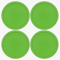 4-Pack Pyrex 7201-PC Lawn Green Plastic Replacement Lids – Fit 4-Cup Round Containers
