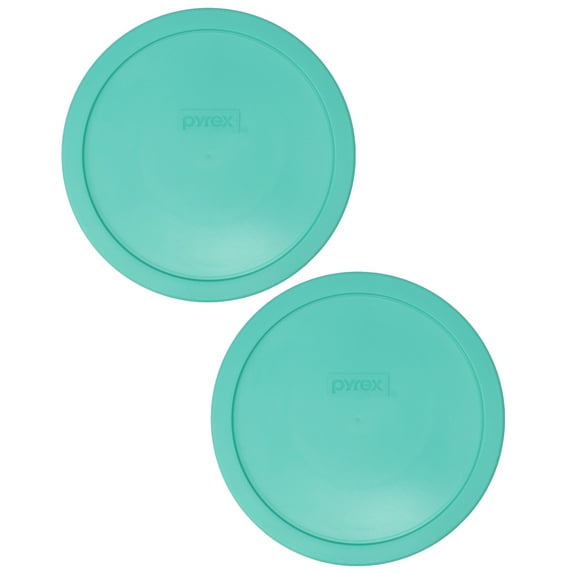 Pyrex 7402-PC Light Green Round Plastic Storage Replacement Lid Cover (2-Pack)
