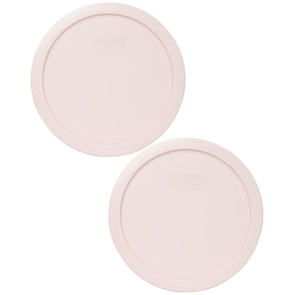 Pyrex 7402-PC Loring Pink Plastic Round Storage Replacement Lid Cover (2-Pack)